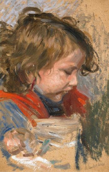 Portrait Study of a Young Girl by 
																			Ewald Max Karl Enderlein