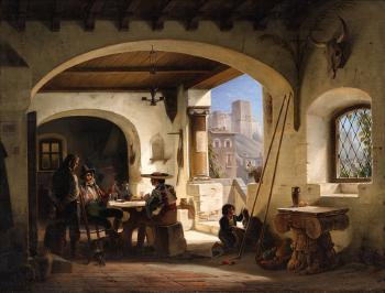Picadores in a Tavern beneath the Alhambra by 
																	Wilhelm Gail