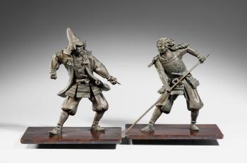 Two figures of samurai, Late 19th century by 
																	 Yoshimitsu