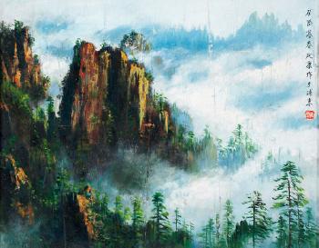 The landscape of mount Huang by 
																	 Qian Yankang