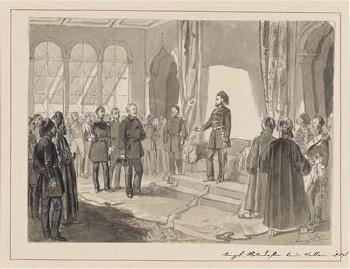 The English Ambassador visiting the Sultan in 1854 by 
																	Joseph Lancedelli