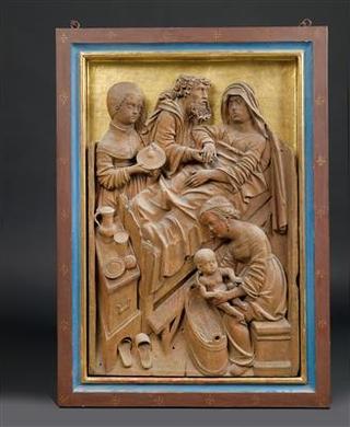 Late Gothic Relief of the Birth of Mary by 
																	Michael Parth