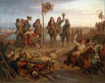 Prince Eugene Sends the Emperor News of the Victory at Zenta after the Battle of Zenta by 
																			Eduard von Engaerth
