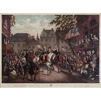 The Triumph of Patriotism: Washington Entering New York 25 Nov 1783 by 
																	Christian Inger