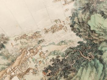 Fan Painting With a Landscape Scene by 
																			 Liu Xiyong