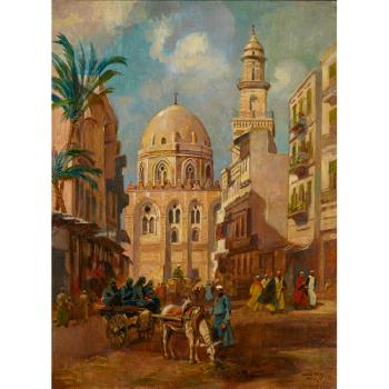 Cairo Street Scene by 
																			Karoly Cserna