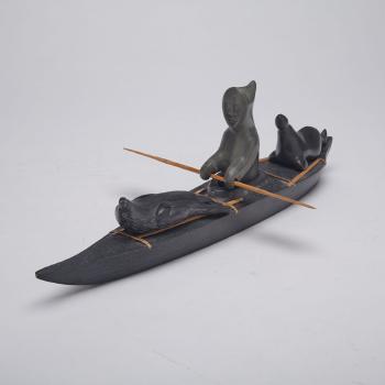 Hunter in Kayak by 
																			Simeonie Uppik