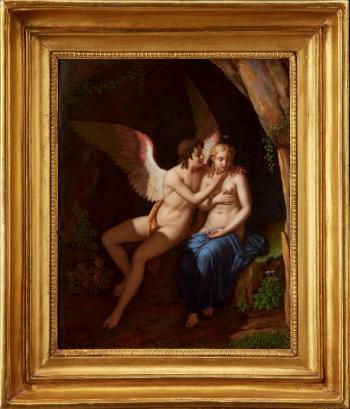 Vénus et l'Amour à l'entrée d'une grotte by 
																	Jean Francois Scipion du Faget