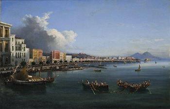 Vue de la baie de Naples by 
																	Enrico La Pira