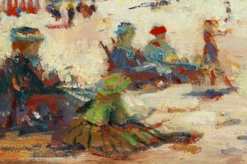 Beach scene with tents by 
																			 Purdy