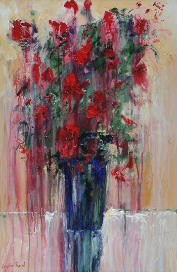 Vase of flowers by 
																	Angelina Raspel