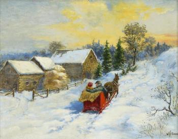 An evening sleigh ride by 
																			William Harvey Sadd