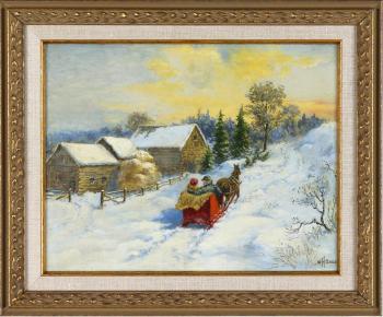 An evening sleigh ride by 
																			William Harvey Sadd