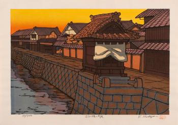 Embankment at sunset by 
																	Katsuyuki Nishijima