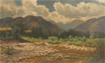 Rocky mountain landscape by 
																			Henry Howard Bagg