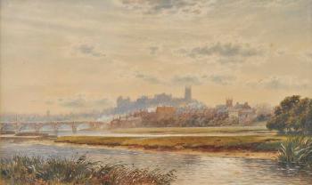 Lancaster priory church and castle, Skirton bridge and River lune by 
																	Robert Rampling
