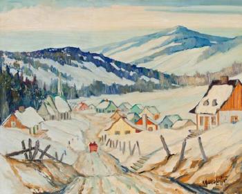 Laurentian Village in Winter by 
																			Romeo Vincelette
