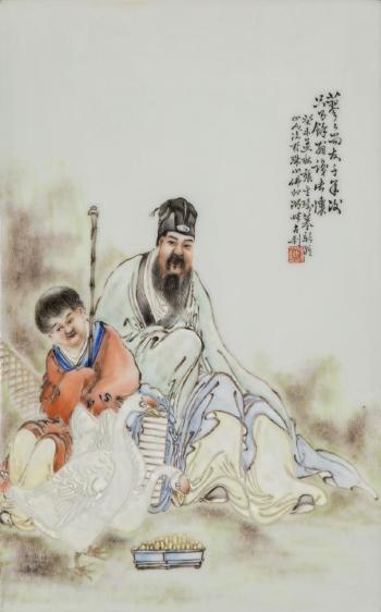 Scholars and young boys in various pursuits by 
																			 Zhang Jin Qi