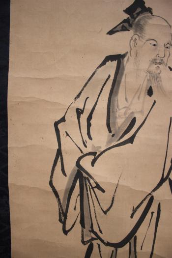 Daoist immortal and crane by 
																			Kano Chikanobu