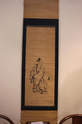 Daoist immortal and crane by 
																			Kano Chikanobu