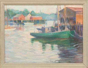 Mooring boats, Gloucester by 
																			Clifford Ulp