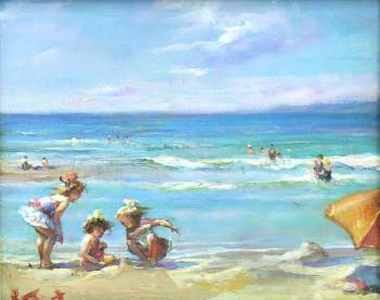 Children at the Beach by 
																			Leonce Furt