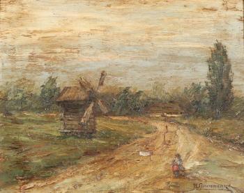 Summer Landscape with Windmill by 
																			Nikolai Kornilovich Pimonenko