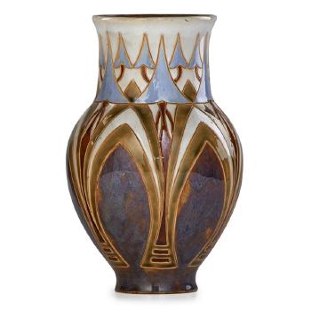 Vase with geometric decoration by 
																			Eliza Simmance