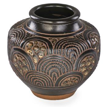 Vase with incised decoration by 
																			Emile Lenoble