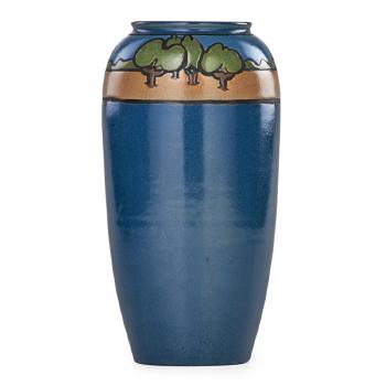 Tall Vase Decorated In Cuerda Seca With Band Of Trees by 
																			Sara Galner
