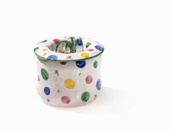 Lidded Box With Dot Pattern by 
																			 Linz Ceramics