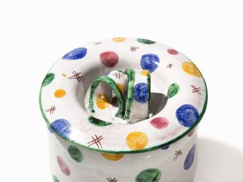 Lidded Box With Dot Pattern by 
																			 Linz Ceramics