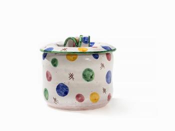 Lidded Box With Dot Pattern by 
																			 Linz Ceramics