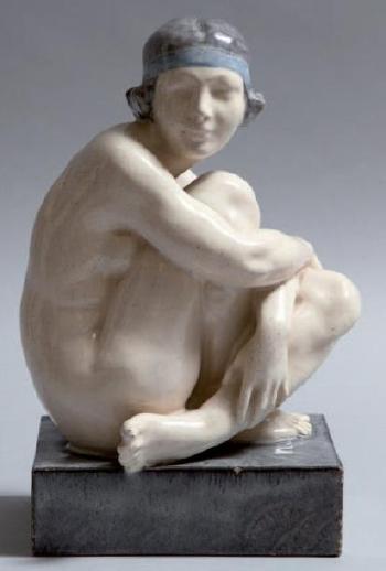 Jeune femme nue assise by 
																			Boris Frodman-Cluzel