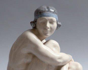 Jeune femme nue assise by 
																			Marcel Guillard