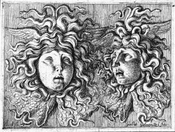 Due teste di Medusa by 
																	Giovanni Battista Galestruzzi