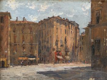 Scorcio di città by 
																	Giuseppe Omio