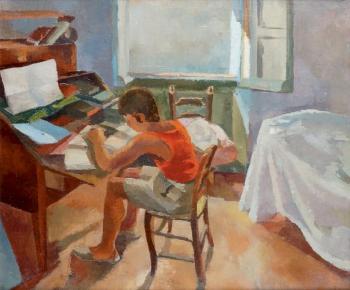 Jeune garçon à son bureau by 
																	Georges Tcherkessoff