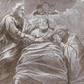 La mort de saint Joseph by 
																			Bernardino Lanino