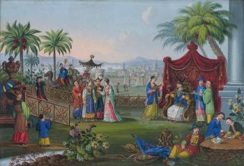 L'arrivée d'une princesse orientale devant un roi by 
																	Christoph Mahlknecht
