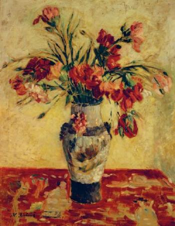Fleurs dans un vase by 
																	Ernest Quost