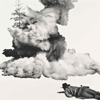 Smoke, Tree, Shadow And Person by 
																	John Baldessari