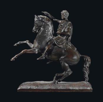 A model of George IV on horseback by 
																	Edward Hodges Baily