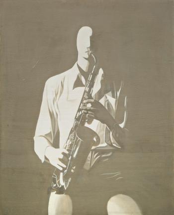 Pause (Front View of The Saxophonist) by 
																	 Zhang Peili