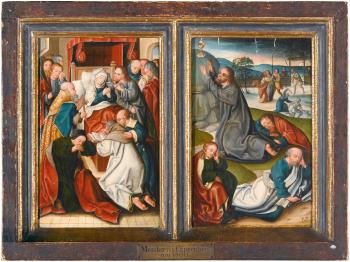 The Dormition Of The Virgin; The Agony In The Garden by 
																	Jan Baegert