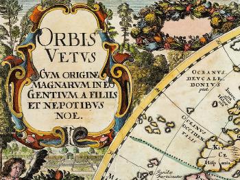Splendid Colored Map of the Old World by 
																			Caspar Danckwerth