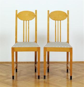 A pair of chairs by 
																	Robert Oerley