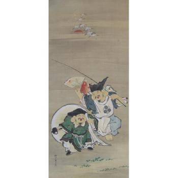 Daikokuten and Ebisu by 
																			Kano Naganobu