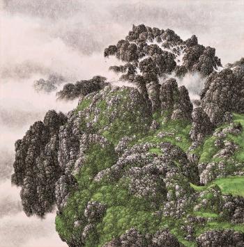 Cloud over green mountain by 
																	 Xia Yifu