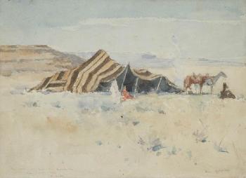 Une tente au pied de Kardala, Ben Saada by 
																	Nestor Outer